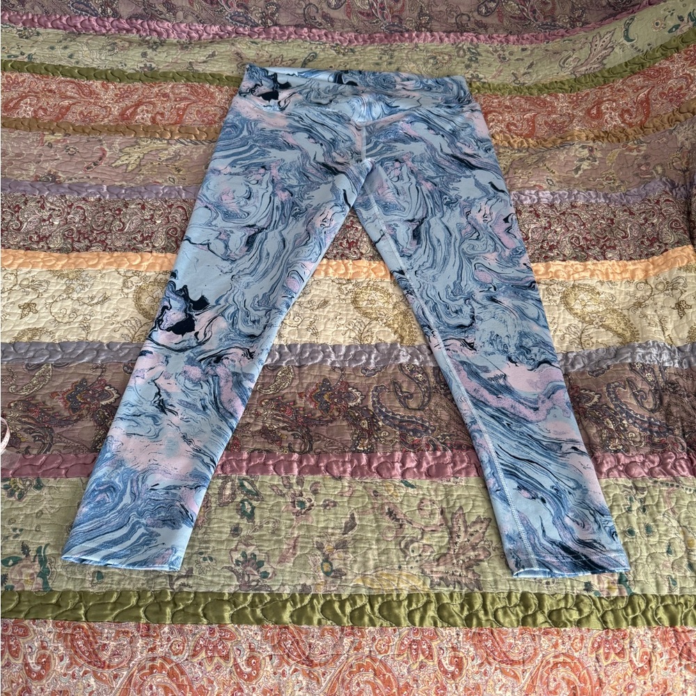SO Blue and Pink Leggings with Distressed Look
